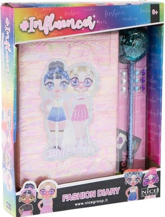 Immagine prodotto Nice Group Hellrosa Tagebuch mit Pomponstift (Copertina morbida)