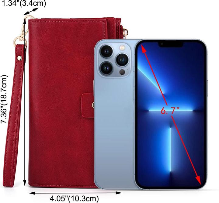 Produktbild Only-Bags.Store Brieftasche RFID-Blockierung Grosse Kapazität Vegan Leder Clutch Wallet 21 Card Slots Holder