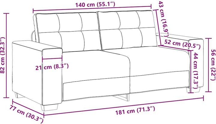 Produktbild vidaXL Zweiersofa