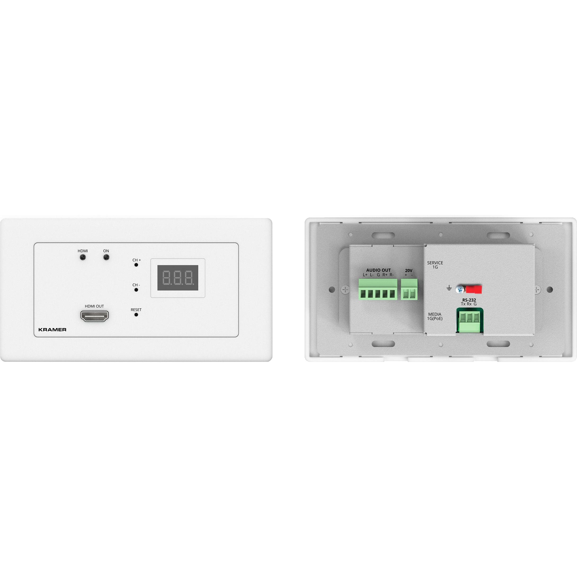 Kramer Hochleistungs AVoIP Decoder für 4K60 4:2:0 Video über 1G Ethernet mit HDMI Ausgang, Unterputz-EU-Fo, Netzwerkkame...