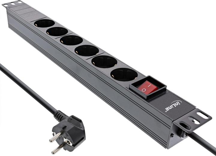Produktbild InLine 19" Steckdosenleiste (6 x, CEE 7/7, 2 m)