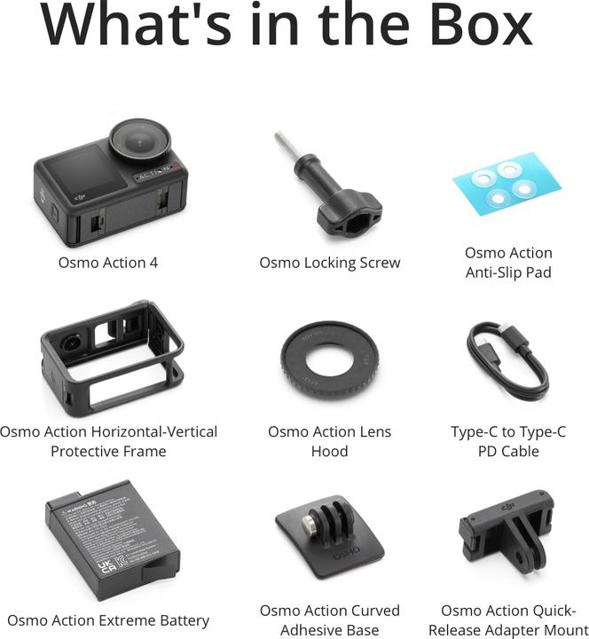 Produktbild DJI Osmo Action 4 Standard Combo (120p, Bluetooth, WLAN)