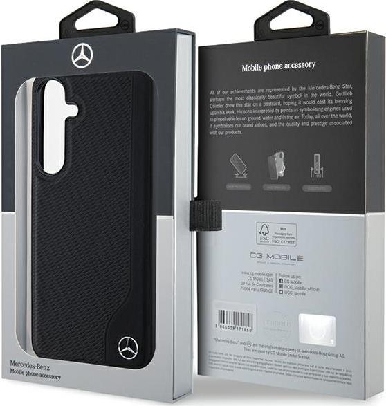 Produktbild Mercedes MEHMS23RBGVK S921 czarny/black hardcase Leather Debossed Line MagSafe (Samsung Galaxy S24)