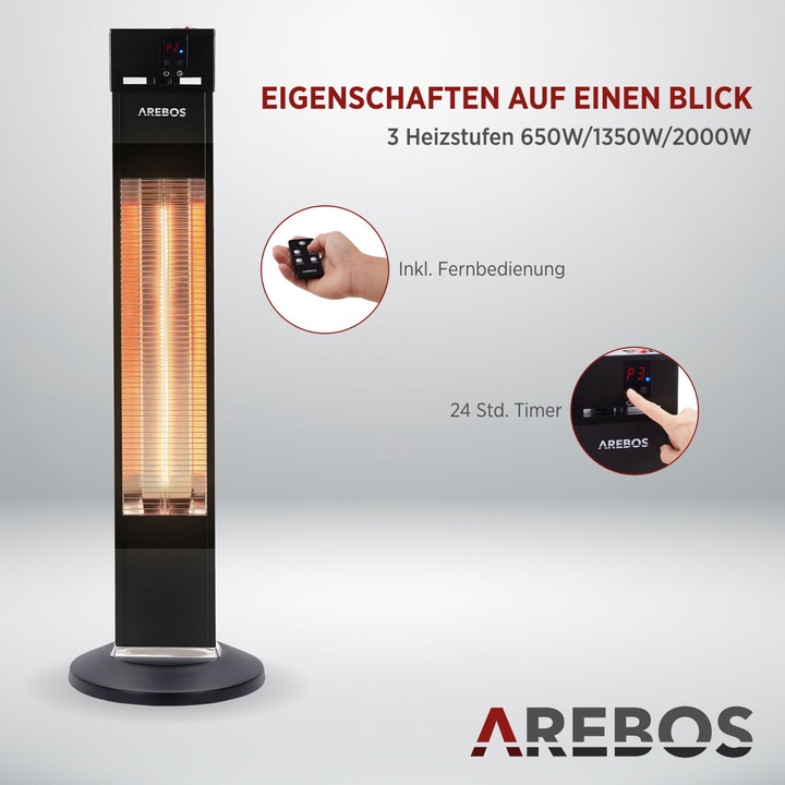 Actual product image Arebos Infrared radiant heater (2000 W)