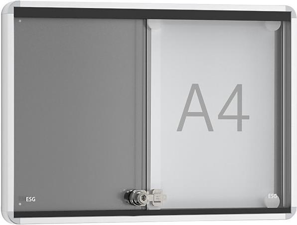 Produktbild kaiserkraft Schiebetür-Schaukasten, Aussentiefe 30 mm, B1 (Wandtafel, 37.5 x 50 cm)