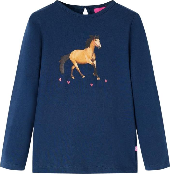 Immagine prodotto vidaXL Camicia da bambino a maniche lunghe blu navy 128,Materiale: 95 % cotone (128)