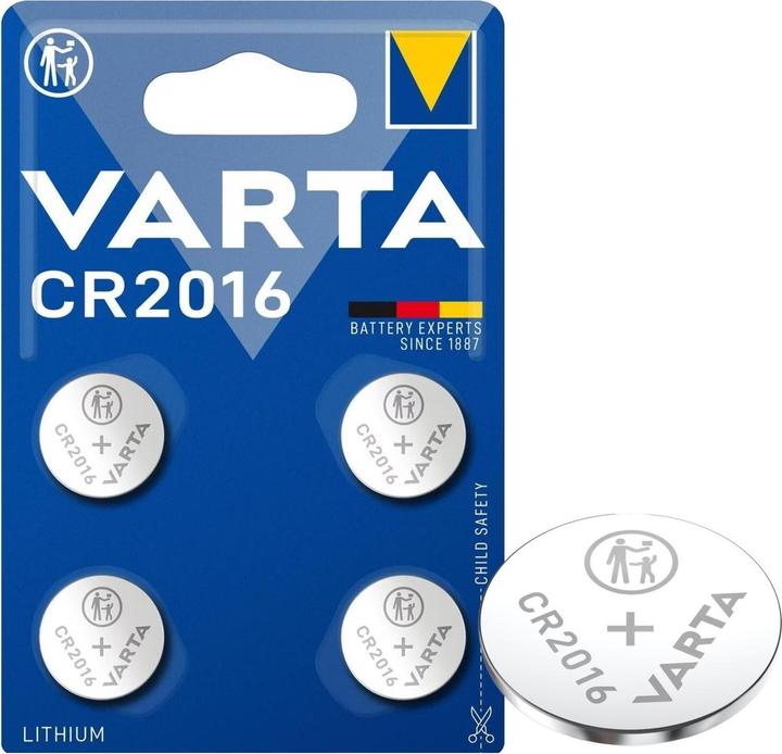 Immagine prodotto Varta CR2016 Lithium - 4 Knopfbatterien (4 pz., CR2016, 87 mAh)