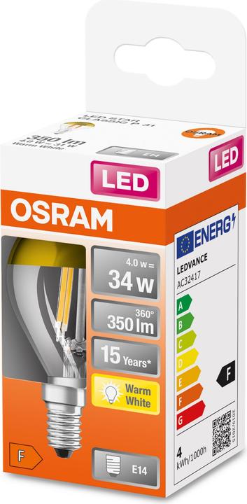 Produktbild Osram Led Retrofit Classic P Mirror (E14, 34 W, 380 lm, 1 x, F)