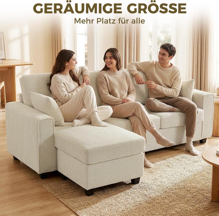 Actual product image Homcom Ecksofa Polyester, Metall Beige (Corner sofa)