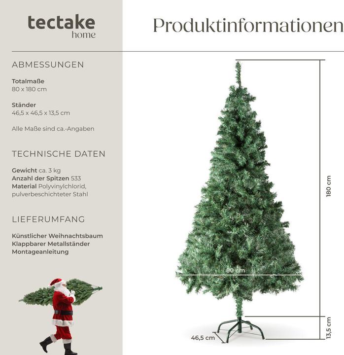 Actual product image tectake Artificial Christmas tree (180 cm)
