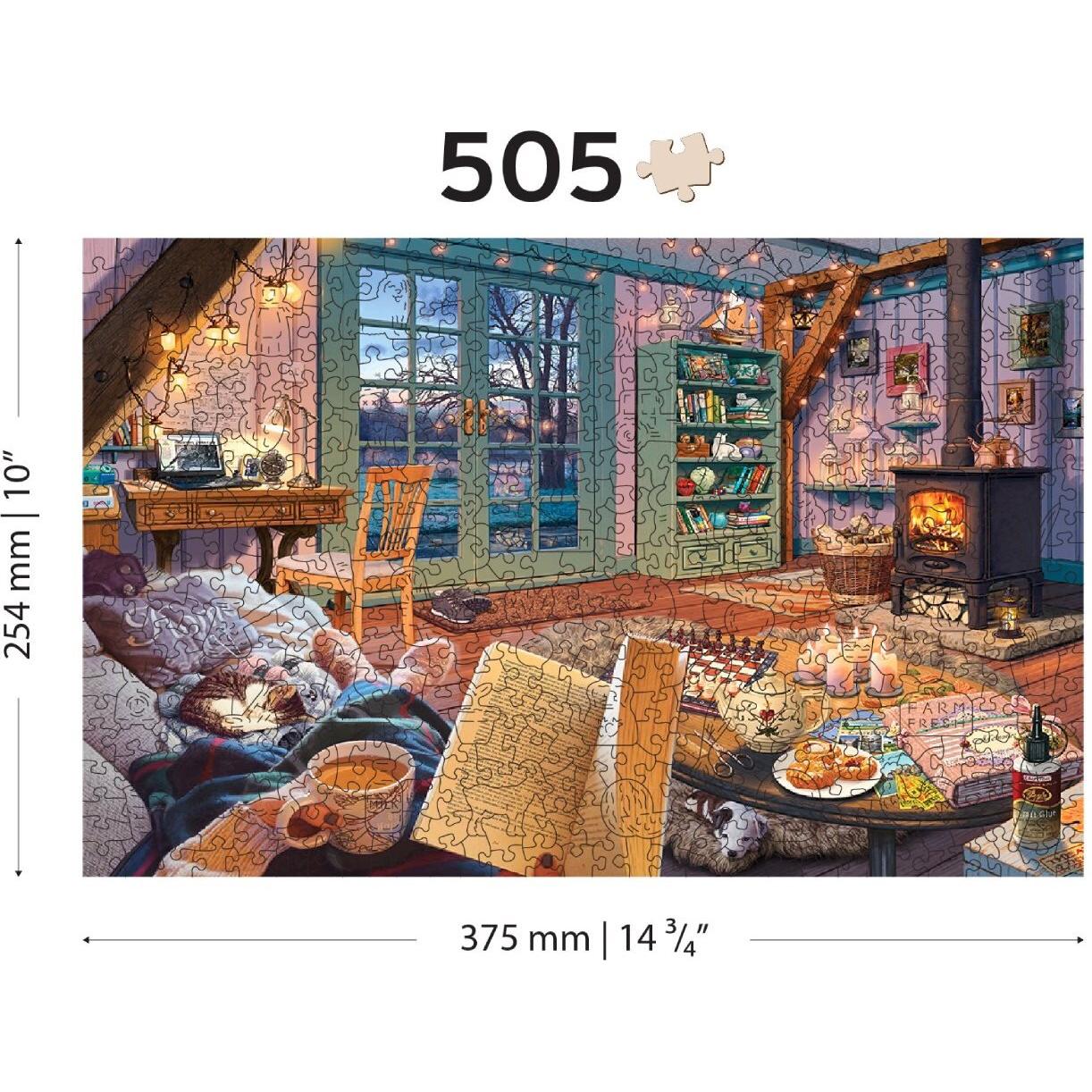 WoodenCity WOODEN CITY Cosy Cabin 500 Wooden Puzzle Jigsaw Puzzle with unique shapes (500 pezzi)