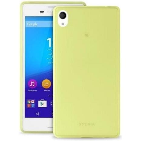 Puro Ultra Slim 0.3 Sony M4 Aqua limonko wy + folia SNYXM4AQUA03GRN (Sony Xperia M4 Aqua), Smartphone Hülle, Gelb