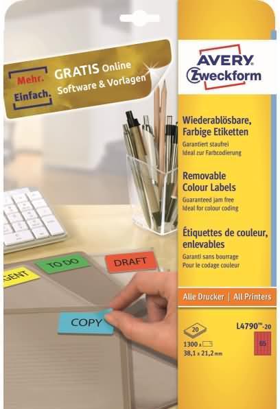 Produktbild Avery Etiketten removable adhesive