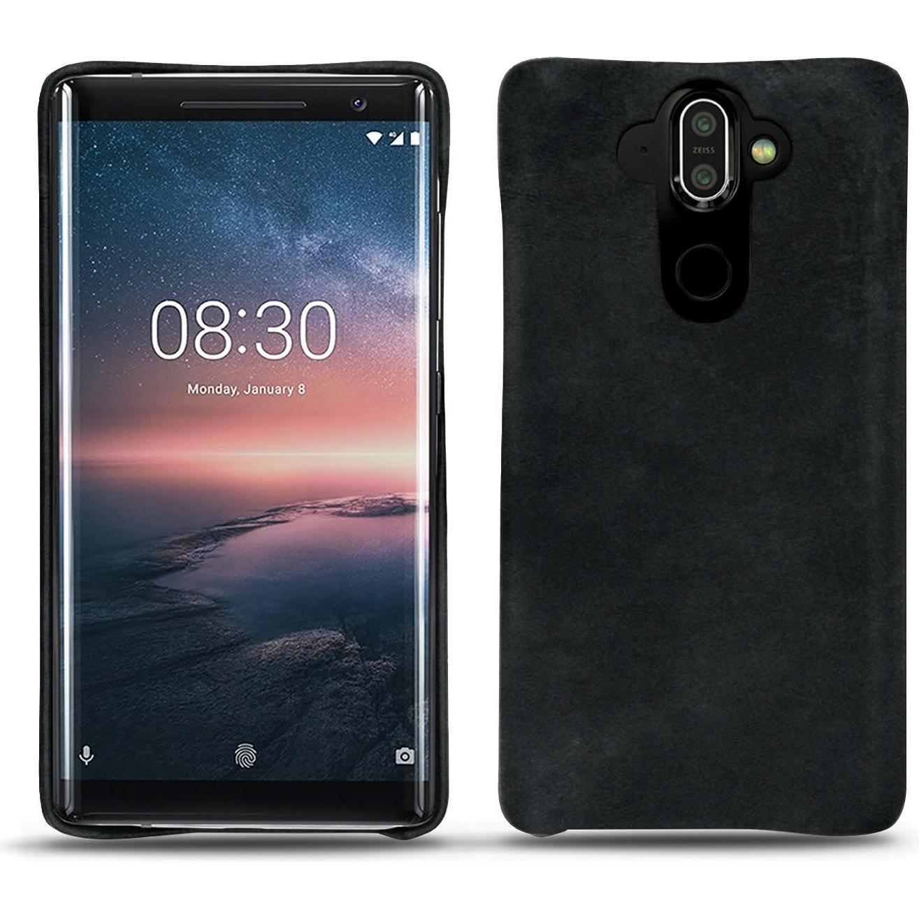 Noreve Lederschutzhülle (Nokia 8 Sirocco), Smartphone Hülle, Schwarz