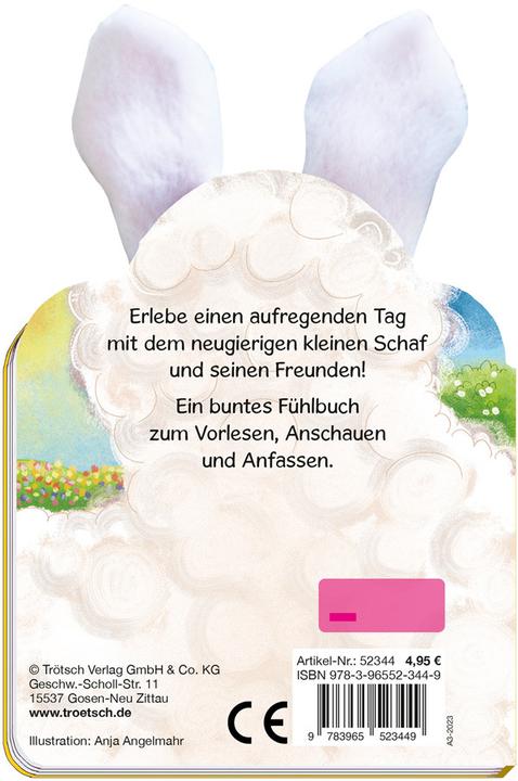 Actual product image The Little Sheep Children's Book with Plush Ears (German)