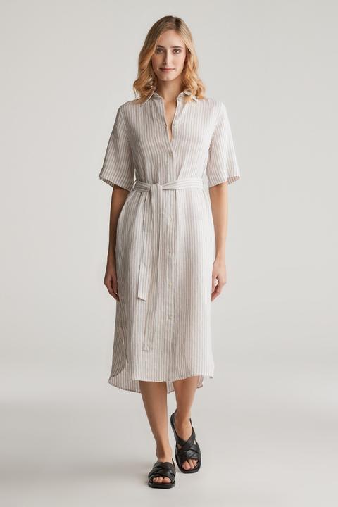 Image du produit GANT Robe Chemise en Lin à Rayures (34)