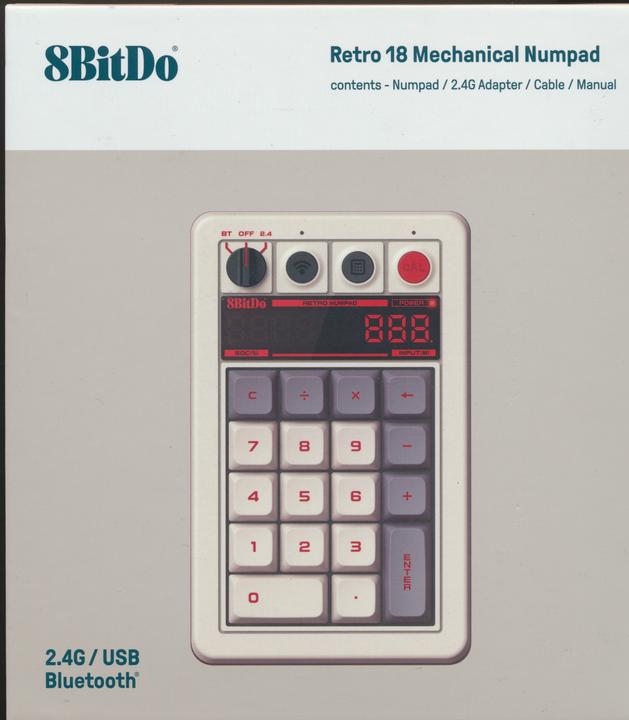 Produktbild 8bitdo Retro 18 Mechanical Numpad (N Edition) - Numpad (Nummernblock, Kabelgebunden, Kabellos)