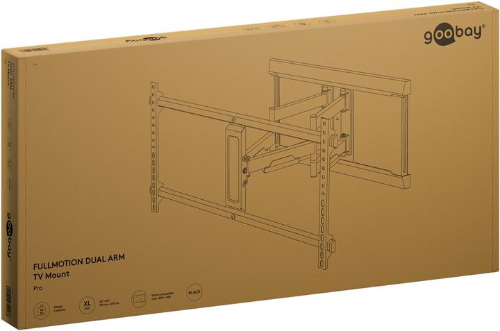 Actual product image Goobay TV wall mount Pro FULLMOTION XL, black (Wall, 90", 60 kg)