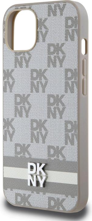 Image du produit DKNY PU Leather Checkered Pattern and Stripe Case pour iPhone 13 Beige (Apple iPhone 13)