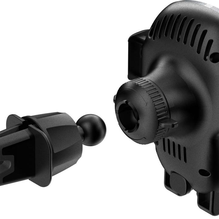 Actual product image Dudao car holder with built-in Qi wireless charger 15W grey (F20xs)