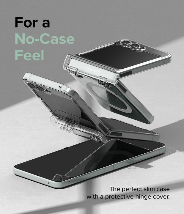 Actual product image Ringke Case for Galaxy Z Flip 5 SLIM HINGE MAGNETIC CLEAR (Samsung Galaxy Z Flip5)