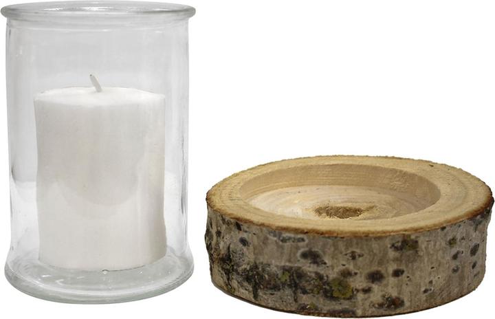 Image du produit Natura Punto Verre à bougie sur socle en bois (10 x 13.5 cm, 6,5 x 8 cm)