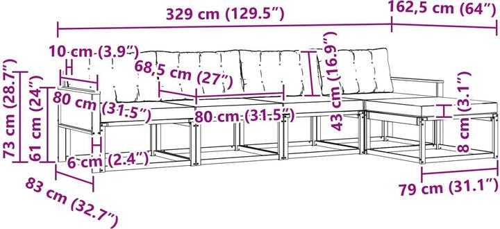 Produktbild vidaXL Outdoor-Sofa