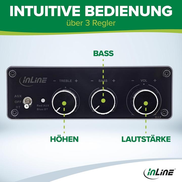 Produktbild InLine Bluetooth 5.3 Audio Receiver mit 96 Watt Verstärker (Empfänger)