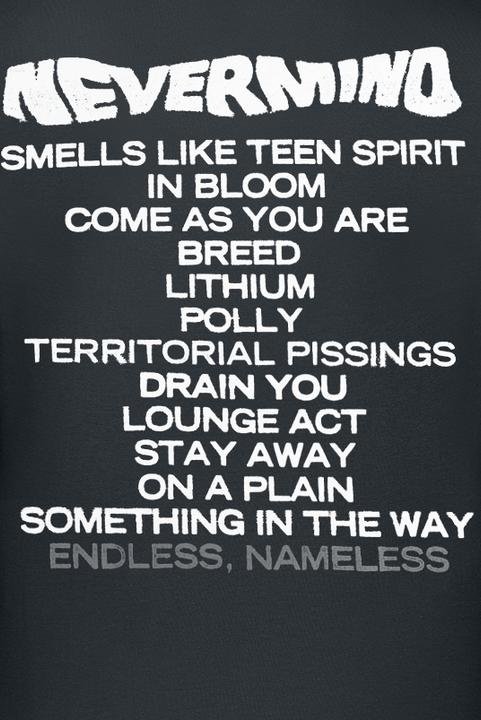 Produktbild Nirvana Nevermind Tracklist (L)