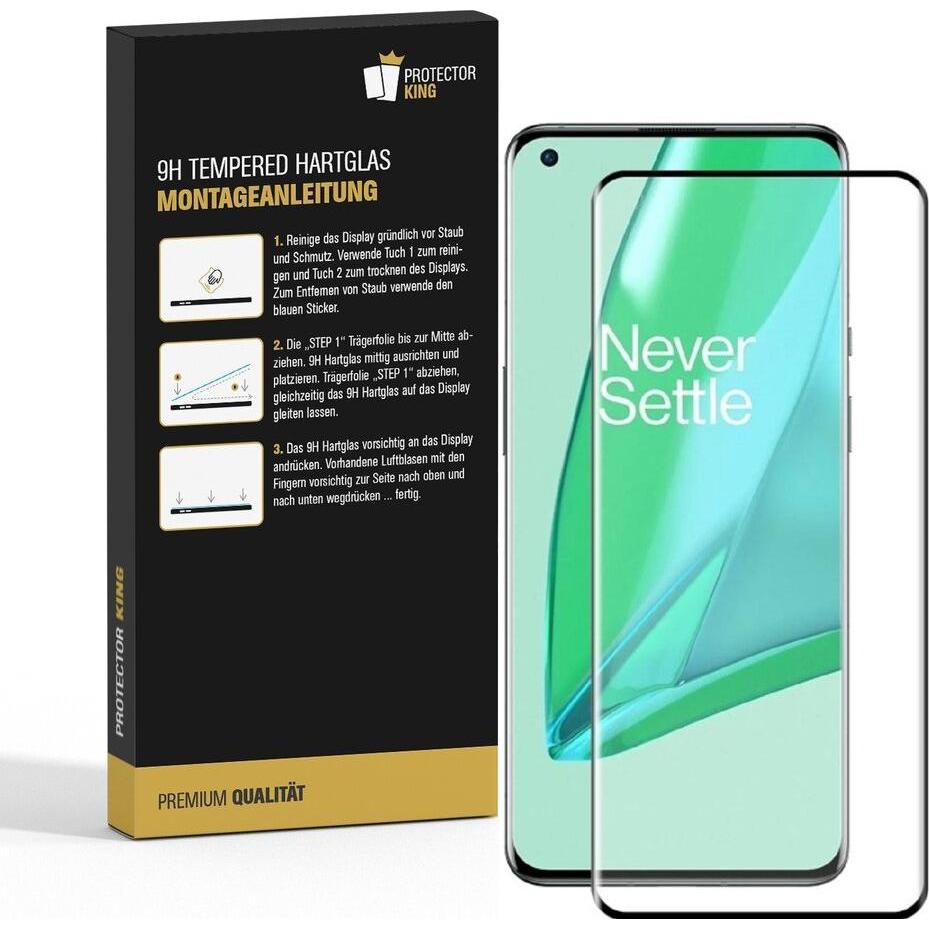 Thumbnail - Protectorking 4x echtes Tempered 9H Panzerhartglas 3D KLAR (4 Stück, OnePlus 9), Smartphone Schutzfolie