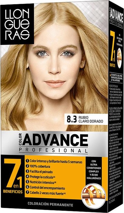 Actual product image Llongueras COLOR ADVANCE #8.3-rubio claro dorado (8.3)