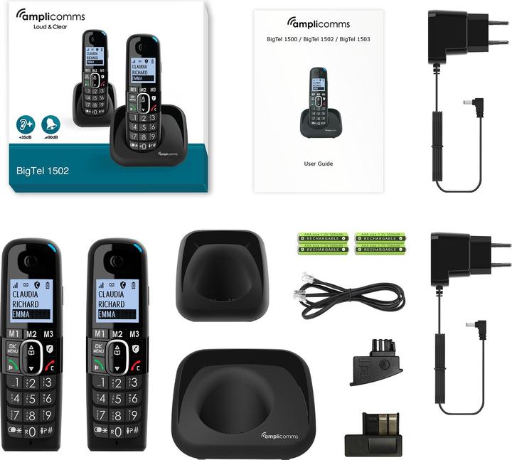 Produktbild amplicom Bigtel 1502 Schnurloses Telefon Duo