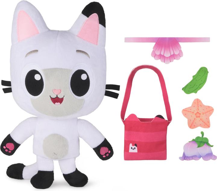 Produktbild Gabby's Dollhouse Gabby‘s Dollhouse: Der Film – Interaktiver Plüsch Panda Pfötchen, 33cm mit Tasche & Zubehör (33 cm)
