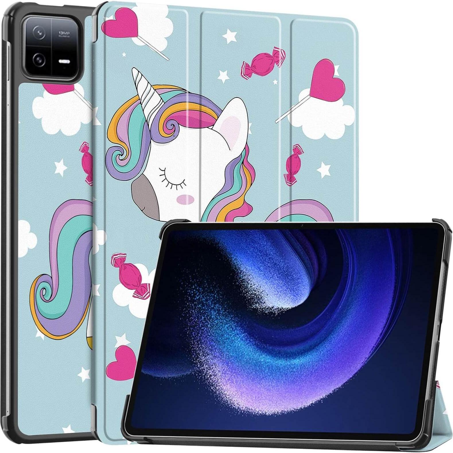 Cover-Discount Xiaomi Pad 6 - Tri-fold Smart Case Einhorn (Xiaomi Pad 6), Tablet Hülle, Braun