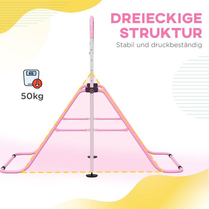 Immagine prodotto Swisshandel24 Kinder Gymnastik Turnreck 5-stufige höhenverstellbar Reckstange Stahl Rosa