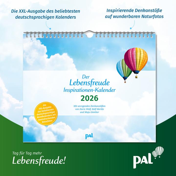 Actual product image Wolf:Der Lebensfreude-Inspirationen-Kal (55 x 46 cm, Hardcover, German)