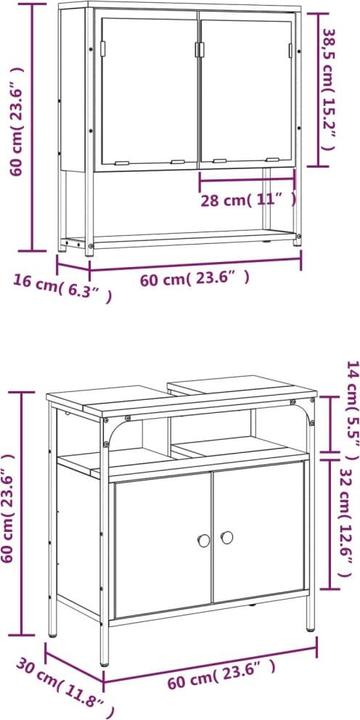 Produktbild vidaXL 2-tlg. Badmöbel-Set