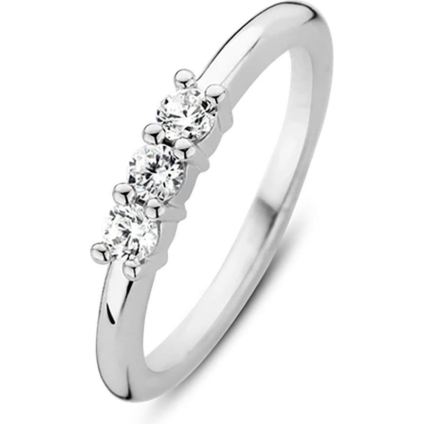 Ti Sento Milano, Ring, Ring mit drei Zirkonia 12135ZI, (56, 925 Silber)