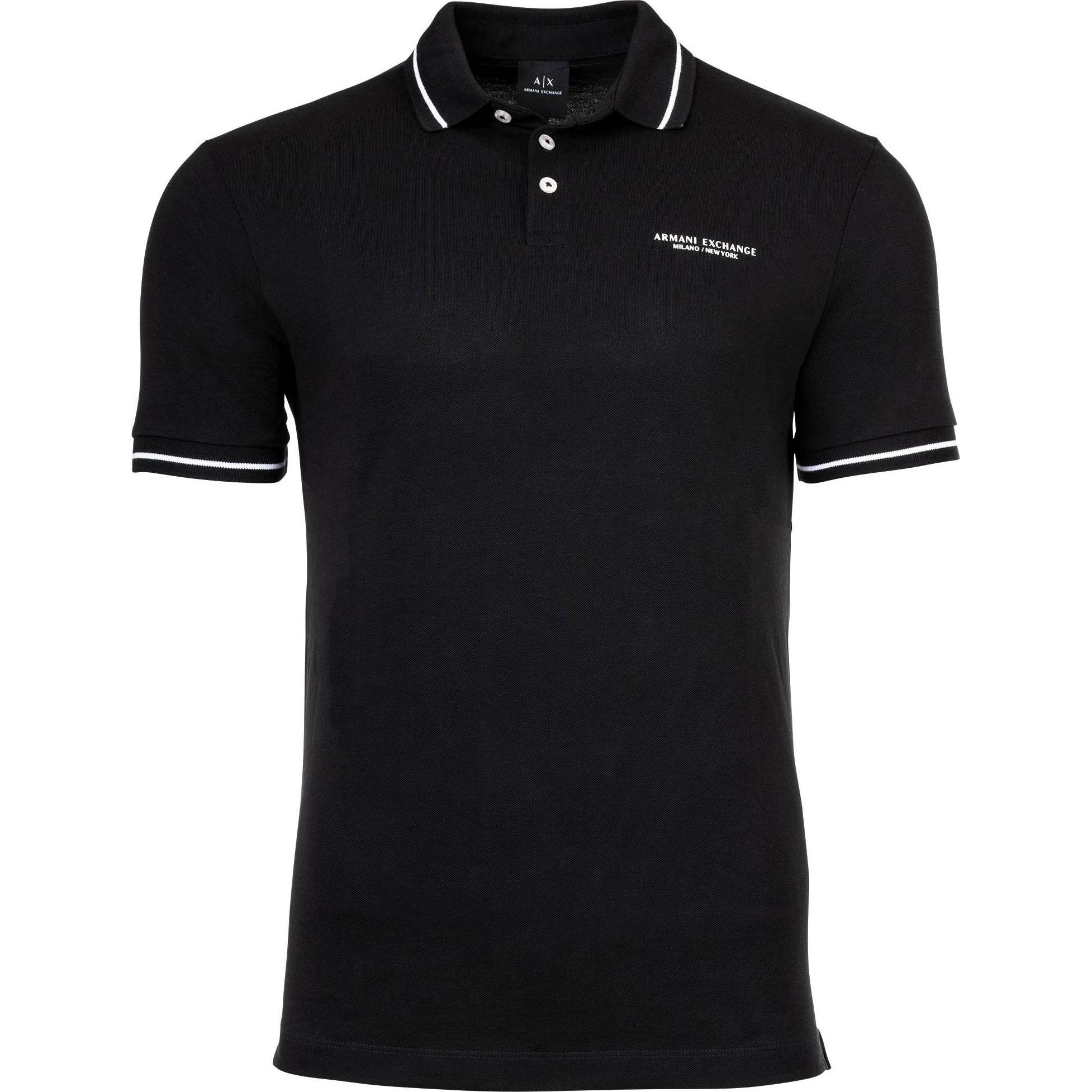 Armani Exchange, Herren, Shirt, Polo, Schwarz, (XL)