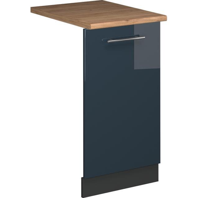 Vichy Fame-Line, Dunkelblau Hochglanz/Anthrazit, 45 cm, AP Eiche, Geschirrspüler Zubehör, Blau
