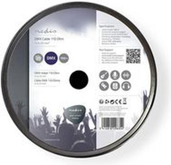 Actual product image Nedis DMX Cable 110 Ohm 2X 0.23 mm² 100.0 m Round PVC Dark Grey Roll (100 m)