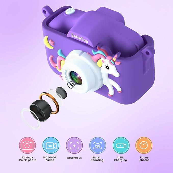 Image du produit Activity Board Jouet caméra numérique licorne, jouet caméra pour enfants, 1080P HD caméra pour enfants, mini