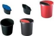 Actual product image Helit Plastic waste paper bin with stripes, capacity 18 l, pack of 5, blue. (18 l)