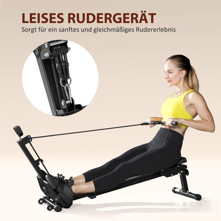 Produktbild SportNow Rudergerät Stahl, ABS Schwarz