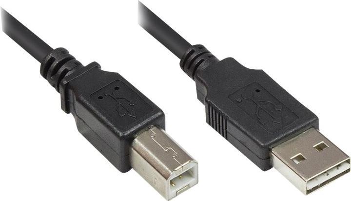 Actual product image Good Connections Connecting cable USB 2.0 EASY plug A to plug B, black, 3m, ® (3 m, USB 2.0)