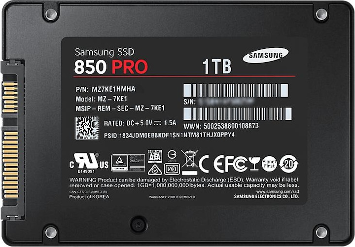 Actual product image Samsung 850 Pro (1024 GB, 2.5")