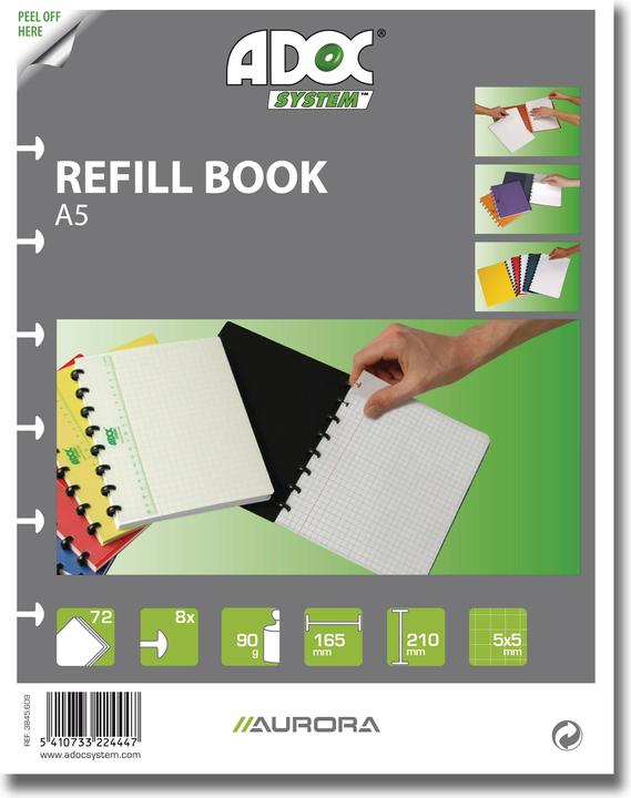 Produktbild Adoc Ersatzpapier (A5, Kariert)