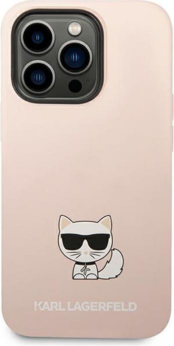 Produktbild Karl Lagerfeld Silicone Cover Choupette Body Logo Pink, f??r Apple iPhone 14 Pro, KLHCP14LSLCTBK (Apple iPhone 14 Pro)