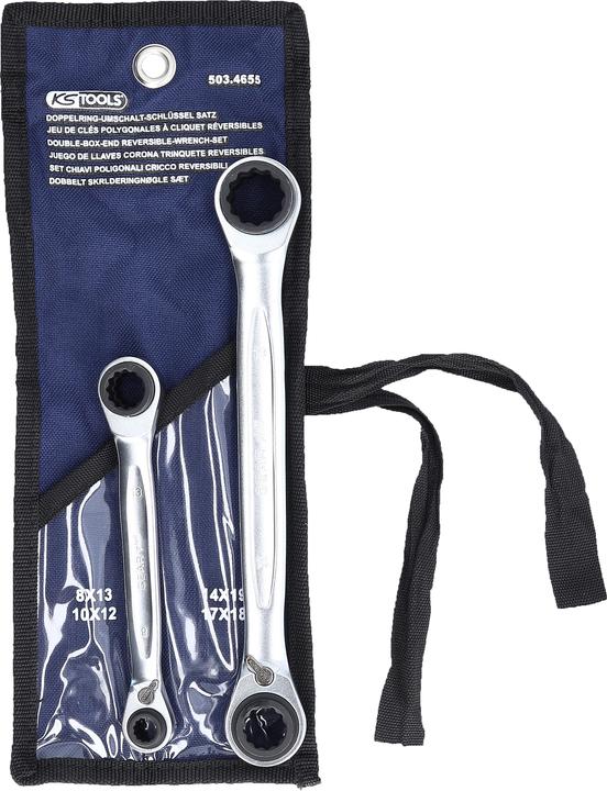 Actual product image KS Tools 4 in 1 GEARplus reversible double ratchet ring wrench set (19 mm, 12 mm, 14 mm, 16 mm, 10 mm, 18 mm, 17 mm, 11 mm, 15 mm, 8 mm, 9 mm, 13 mm)