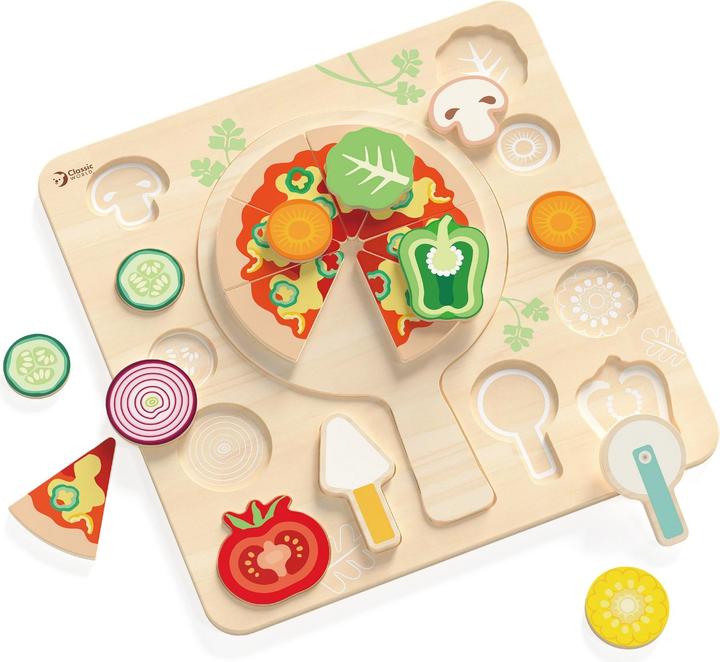 Classic World Holzformpuzzle Pizza, 22 Teile. (22 Teile)